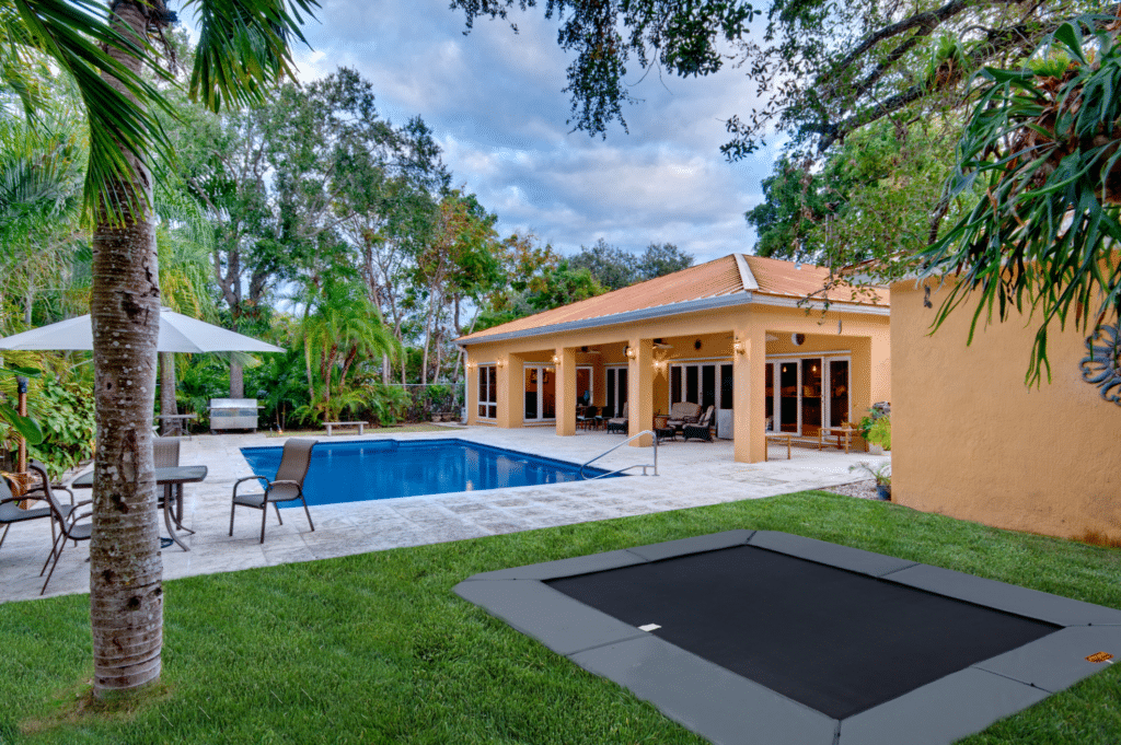 10×14′ Rectangle ProLine Avyna Inground Trampoline Texas Backyard