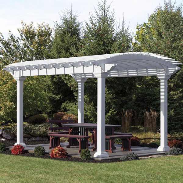 arched arcadian vinyl pergola