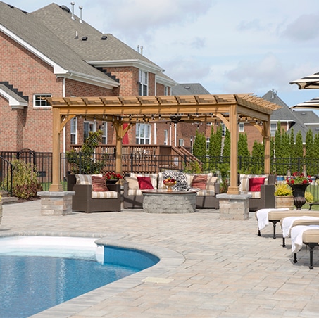 traditional wood pergola