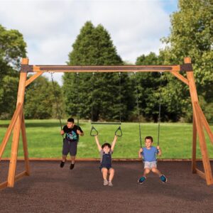 free standing swing beam with belt swings and trapeze