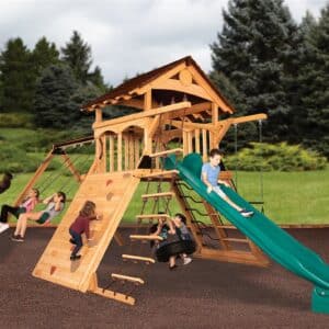 olympian peak xl 1 w/ wood roof playset