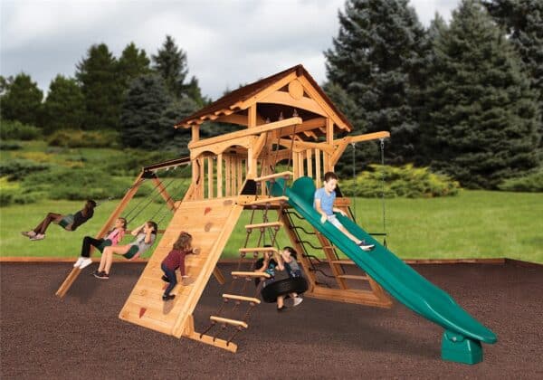 olympian peak xl 1 w/ wood roof playset