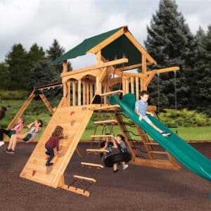 olympian peak xl 1 w/ tarp roof green playset