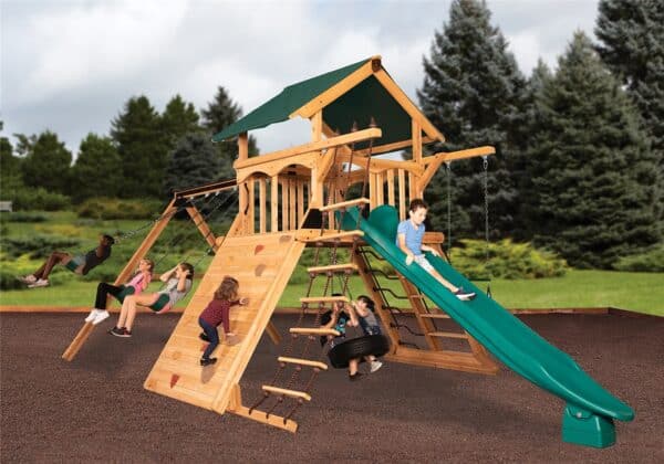 olympian peak xl 1 w/ tarp roof green playset