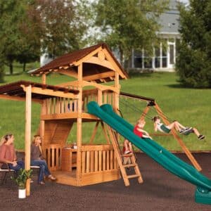 olympian treehouse xl 2 swing set