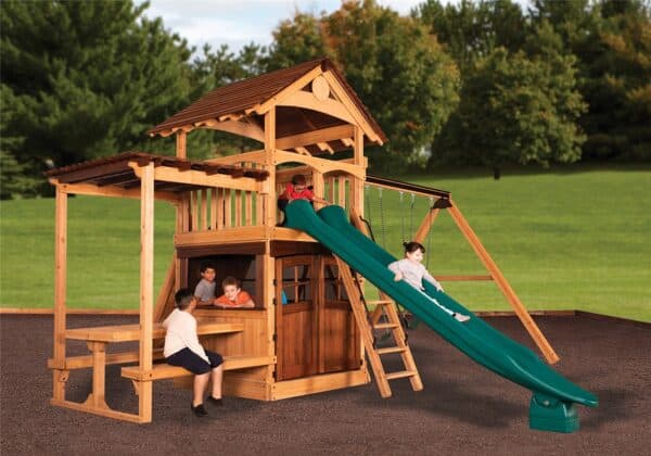 olympian treehouse xl 3 swing set