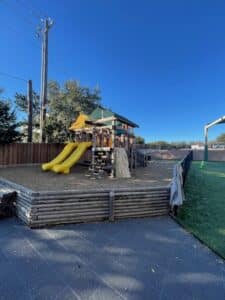 Austin area playground wooden sturcture